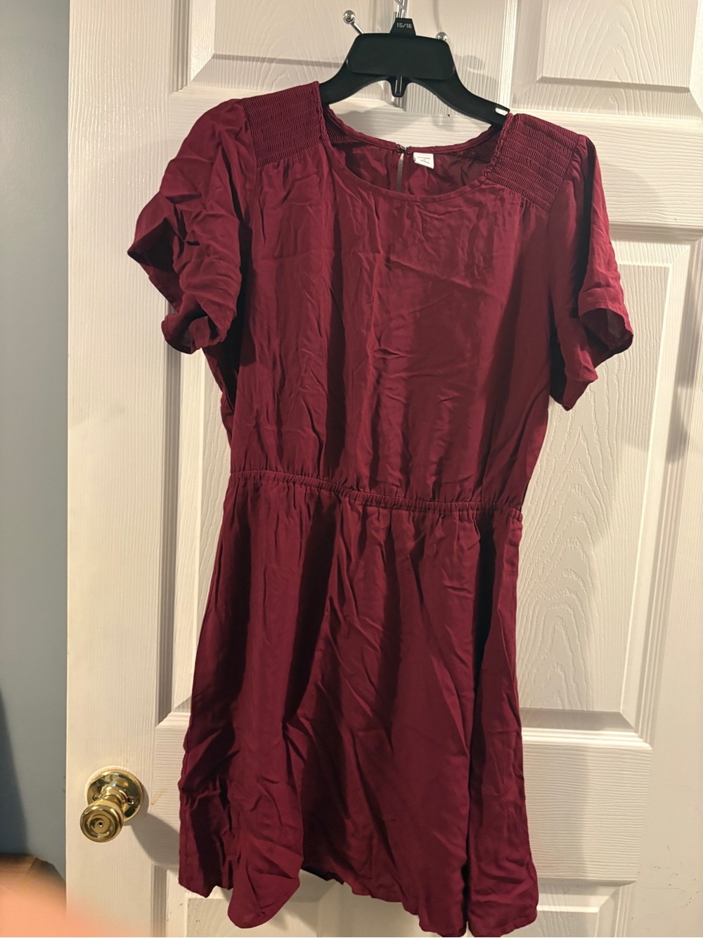 Old Navy Maroon Short Sleeve Mini Dress